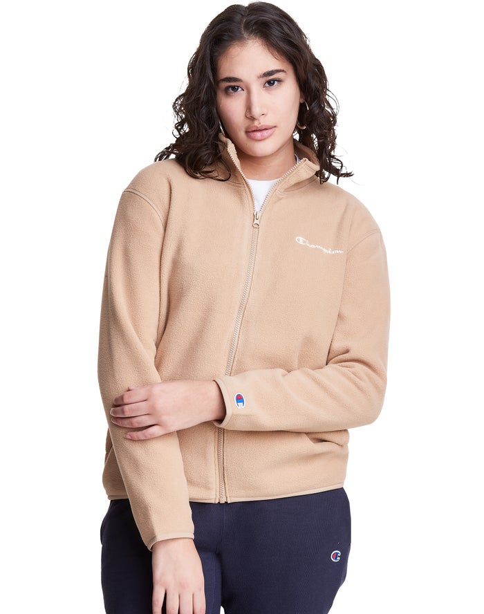 Champion Polar Fleece Full Zip Mock Neck Kadın Ceket Krema ( ZLDCGI287 )